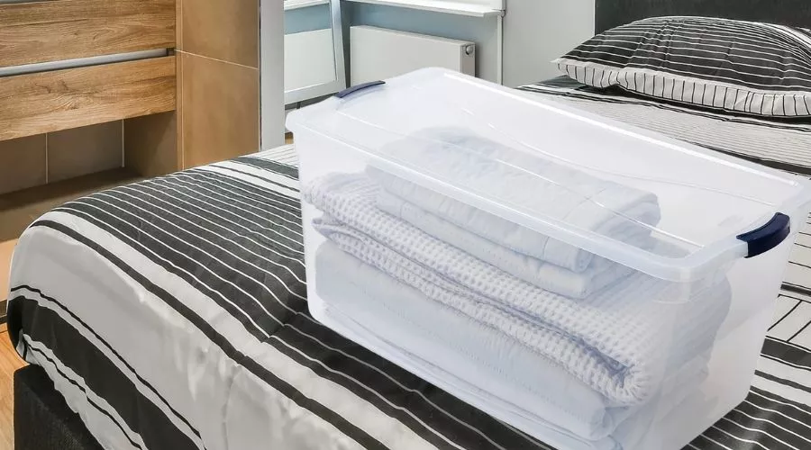 Rubbermaid Cleverstore 95-Quart Clear Plastic Storage Container (4-Pack)